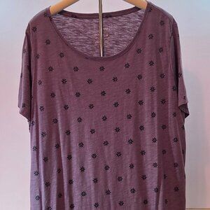 Never Worn - Sonoma Goods for Life Women's Plus Size 2X Tee, Dusty Purple Floral